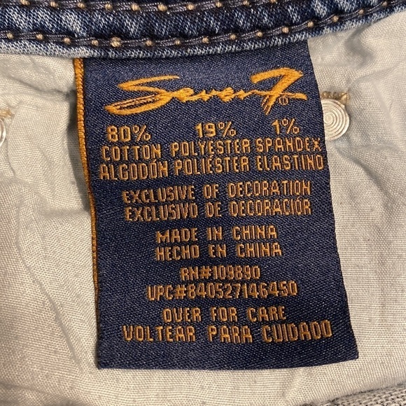 P womens Seven7 casual solid blue stretch plus size dungaree shorts size 14 - Picture 5 of 5